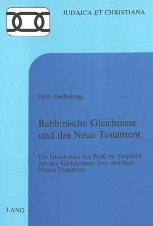 Bisher wurden rabbinische Gleichnisse nur selektiv zum Verständnis der Gleichnisse Jesu beigezogen. Hier werden zum ersten Mal alle Gleichnisse einer rabbinischen Schrift-132 Gleichnisse der Predigtsammlung Pesiqta de Rab Kahana-mit dem Neuen Testament und den Gleichnissen Jesu verglichen. Es wird eine Fülle von Gemeinsamkeiten und Unterschieden zwischen rabbinischen und neutestamentlichen Aussagen erschlossen. Vor allem wird ein sachgerechtes Verstehen der Gleichnisse Jesu nach Form und Inhalt auf dem Hintergrund der rabbinischen Analogien möglich. Der Gleichnisforschung werden neue Wege eröffnet.