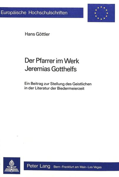 Mit der vorliegenden Arbeit ist der Versuch gemacht worden, die Stellung der Pfarrergestalten im umfangreichen Gesamtwerk des Schweizer Dichters und Pfarrers Jeremias Gotthelf (Albert Bitzius) zu untersuchen und zu einer Einordnung zu gelangen. Dem Zweck, die besondere Position Gotthelfs deutlich werden zu lassen, dienten vor allem die Einbeziehung entsprechender Brief- und Predigtstellen und verschiedener anderer Veröffentlichungen des Dichters, sowie der Vergleich mit Pfarrerliteratur vor, während und nach der Biedermeierzeit.