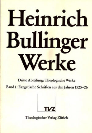 Der Band enthält die beiden wichtigsten Auslegungen, die der junge Bullinger als Klosterlehrer in Kappel gehalten hat: die Vorlesungen über den Römerbrief und den Hebräerbrief. Sie zeigen in beeindruckender Weise auch die humanistische Bildung des Reformators.