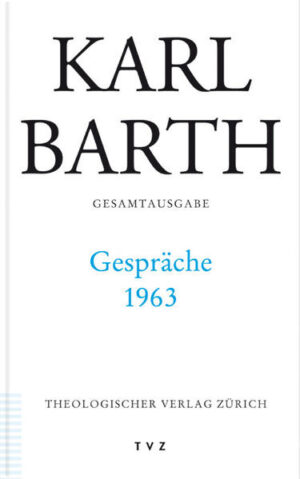 Ich glaube, die Zeit der großen Vorträge ist vielleicht nicht nur für mich, sondern überhaupt ein bisschen vorbei. Was wir nötig haben, ist, dass man miteinander redet.' So sagte es der Basler Theologe Karl Barth in einem der Gespräche. Nachdem schon die Bände seiner 'Gespräche' 1959-1962 (GA 25) und 1964-1969 (GA 28) vorliegen, folgt nun der Band mit Texten aus diesem einen Jahr 1963. In diesem Jahr, dem ersten seit Beginn seines Ruhestands nach einem höchst aktiven Arbeitsleben, hat er besonders viele solcher Gespräche geführt: mit Gruppen und Einzelnen. Die davon erhalten Dokumente sind hier gesammelt. Die Gespräche fanden bei drei Besuchen in Paris, während einer Reise nach Dänemark und sonst zumeist in Basel und Umgebung statt. Deren Themen sind aktuelle Fragen der Theologie und der Kirche, Erläuterungen zum Verständnis seiner Dogmatik und eine Ausführungen zur politischen Ethik. In einem Gespräch kam es zu einer heftigen Kontroverse zwischen 'moderner' Theologie und Konservativen. Das ganze Buch nimmt hinein in die lebendigen Diskussionen, denen sich der alte Barth ausgesetzt hat.