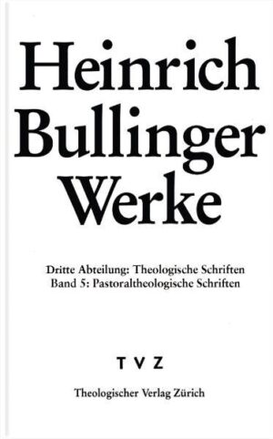 Der vorliegende Band enthält die kritische Edition dreier pastoraltheologischer Schriften des Zürcher Reformators Heinrich Bullinger: zwei Eheschriften (die 'Volkommne underrichtung desz christenlichenn eestands' von 1527 und 'Der christlich eestand' von 1540) und eine Anleitung zur Sterbebegleitung ('Bericht der kranken' von 1535). Sie ergänzen die Editionen der exegetischen und der theologischen Schriften Bullingers und zeigen den Reformator von einer für sein Wirken zentralen Seite-der seelsorglichen, welche den Gläubigen in alltäglichen Schwierigkeiten und bei schweren Krankheiten Rat und Trost vermittelt. Alle drei Schriften liegen nun zum ersten Mal in einer wissenschaftlichen Edition vor. Sie bieten reiche inhaltliche Grundlagen für die Diskussion in Theologie und Geschichtsforschung, in der Kultur- und Geschlechtergeschichte sowie in der älteren Germanistik.