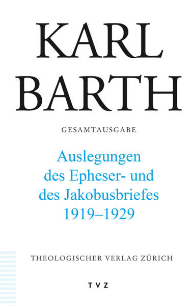 Karl Barth hat Theologie grundsätzlich als Exegese verstanden und sich leidenschaftlich gegen die Umdeutung der so als Exegese verfassten Theologie in eine christliche Weltanschauung gewehrt. So ist es von einiger Bedeutung, wenn nun in der Karl Barth-Gesamtausgabe ein Band mit frühen exegetischen Arbeiten Barths erscheint. Aufgenommen sind eine Auslegung des Epheserbriefs aus dem Jahr 1919 und die Vorlesung, die Barth in seinem ersten Semester als Professor in Göttingen 1921/22 über diesen Brief gehalten hat. Dazu kommt die Göttinger Vorlesung von 1922/23 über den Jakobusbrief, von der Barth eine stark veränderte Fassung 1928/29 in Münster vorgetragen (und 1930 in Bonn wiederholt) hat. Die Synopse dieser beiden Erklärungen des Jakobusbriefes ermöglicht einen detaillierten Vergleich und erbringt bemerkenswerte Einblicke zur Entwicklung von Barths Denken in diesen entscheidenden Jahren auf dem Weg vom 'Römerbrief' zur 'Christlichen Dogmatik' und weiter zur 'Kirchlichen Dogmatik'.