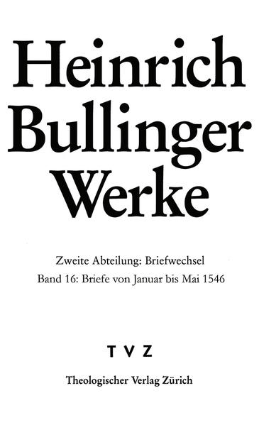 Der Briefwechsel des Zürcher Antistes Heinrich Bullinger (1504-1575) ist für Historiker, die sich mit dem 16. Jahrhundert befassen, eine der bedeutendsten Quellen in politischer, kultureller, kirchenhistorischer, mentalitätsgeschichtlicher und biografischer Hinsicht. Im vorliegenden Band sind ca. 140 Briefe, die zwischen Januar und Mai 1546 verfasst wurden, veröffentlicht, zusammengefasst und kommentiert. Daraus wird ersichtlich, wie die protestantischen Eidgenossen Luthers Tod und die besorgniserregenden Ereignisse in Deutschland aufnahmen, die im Sommer 1546 zum Schmalkaldischen Krieg führten. Die Briefe dokumentieren ferner Zürichs Ausstrahlung auf die benachbarten Kantone und Städte, nicht nur in der Schweiz. Besonders wichtig ist der Briefwechsel mit Augsburg, Basel und Konstanz. Doch lässt sich Bullingers Einfluss auch im Aargau, Elsass, in Friesland, Graubünden und Köln beobachten. Die Briefe von Zürcher Studenten in Basel, Strassburg und Marburg liefern interessante und zum Teil noch unbekannte Informationen über die jeweiligen Ausbildungsstätten.