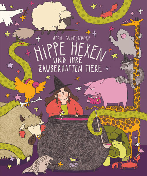 Jede Hexe braucht ein Haustier an ihrer Seite. Doch wer an schwarze Katzen oder Kröten denkt, liegt falsch. Denn in »Hippe Hexen« sind die tierischen Gefährten genauso originell und sympathisch wie ihre Hexen. Eine lässt sich von ihrem Äffchen die pinke Mähne schneiden, die andere zimmert ausgefallene Häuschen für ihre Gänse. Mit ihrem Bilderbuch-Debüt räumt die deutsche Illustratorin und Autorin April Suddendorf mit einem Klischee auf: Hexen sind keine bösen, alten Drachen, sondern moderne, vielseitige Frauen aus aller Welt. Raffinierte Reime geben einen Einblick in ihren Alltag.