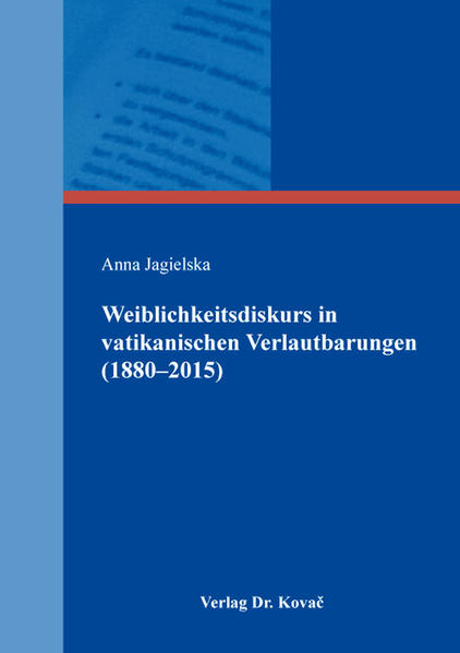 Bei diesem Buch, das als Dissertation entstanden ist, handelt es sich um eine detaillierte kulturwissenschaftliche Analyse von mehr als hundert kirchlichen Schriften (z.B. Enzykliken, Konzilsdokumenten, Ansprachen), die den offiziellen katholischen Weiblichkeitsdiskurs rekonstruieren. Diese Rekonstruktion setzt im Jahr 1880 mit Leo XIII. ein und endet mit dem Pontifikat vom derzeitigen Franziskus,Papst. Durchgeführt wird die Diskursanalyse auf zwei Ebenen: einer diachronen und einer synchronen. So geht es im ersten Teil der Untersuchung um die historische Kontextualisierung, die den Wandlungsprozess der kirchlichen Reflexion über Weiblichkeit darstellen soll. Dabei wird untersucht, welche Denkvoraussetzungen die Thematisierung der Weiblichkeit bestimmen und wie in diesen Texten mit Frauenfragen umgegangen wird. Im zweiten Teil werden die diagnostizierten Weiblichkeitskonstruktionen ausführlich beleuchtet. Was sind die „typisierbaren Bestandteile” der Weiblichkeit? Was verstehen die vatikanischen Autoren unter dem-von ihnen vorausgesetzten-„wahren” Wesen der Frau? Wie wird dieses legitimiert? Die Aufdeckung und Sichtbarmachung der Strukturen, die sich zu einem Grundmuster des offiziell kirchlichen Weiblichkeitsdiskurses verdichten, sollen helfen, ihnen ihre Selbstverständlichkeit zu nehmen und sie weiteren Untersuchungen zugänglich zu machen. Da vatikanische Verlautbarungen für Partikularkirchen entscheidend und wirksam sind, prägen sie die Geschlechterverhältnisse in unterschiedlichen sozialen und politischen Zusammenhängen. Vor diesem Hintergrund ist die Arbeit grundlegend für die Erforschung der Situation von Frauen in verschiedenen Gesellschaften, in denen der Katholizismus die dominante Konfession darstellt.