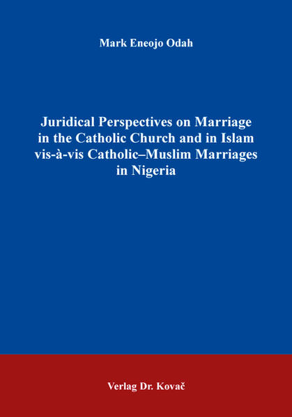 Die Ehe eines Katholiken mit einem Muslim bringt zwei Personen zusammen, die unterschiedliche religiöse Überzeugungen bekennen und sich von unterschiedlichen Ehegesetzen leiten lassen. Die meisten Forschungen weisen tendenziell darauf hin, dass interreligiöse Ehen mit höherer Wahrscheinlichkeit scheitern als Ehen, in denen die Parteien derselben religiösen Tradition angehören. Die enormen Herausforderungen, die mit interreligiösen Ehen verbunden sind, werden besser gewürdigt, wenn man bedenkt, dass auch Ehen, an denen Personen mit derselben religiösen Zugehörigkeit beteiligt sind, nicht ohne ihre Herausforderungen sind. Dieses Buch enthüllt einige eheliche Bestimmungen in der katholischen Kirche und im Islam mit dem Ziel, einige juristische Fragen im Zusammenhang mit katholisch-muslimischen Ehen, insbesondere im nigerianischen Kontext, zu bewerten. Neben dem juristischen Schwerpunkt hat diese Arbeit eine gewisse pastorale Relevanz. ENGLISCH The marriage of a Catholic to a Muslim brings together two individuals who profess different religious beliefs and are guided by separate matrimonial laws. Most researches tend to point to the fact that interreligious marriages are more likely to have higher rate of failure than marriages in which the parties belong to the same religious tradition. The enormity of the challenges associated with interreligious marriages will be better appreciated if we consider the fact that even marriages involving individuals with the same religious affiliation are not without their challenges. This book exposes some matrimonial provisions in the Catholic Church and in Islam, with the objective of appraising some juridical issues associated with Catholic-Muslim marriages, particularly in the Nigerian context. Apart from its juridical focus, this work also has some pastoral relevance.