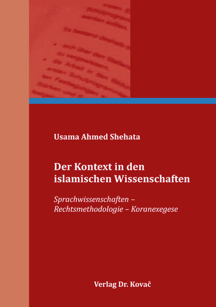 Die Studie beschäftigte sich mit der Wichtigkeit des sprachlichen und außersprachlichen Kontextes in den Hauptdisziplinen, durch die der Sinn bzw. die lexikalischen, grammatischen, rhetorischen, usw. des koranischen Textes erschlossen werden. Diese Disziplinen sind vor allem Lexikografie, Grammatik, Rhetorik, islamische Rechtsmethodologie und die Koranexegese. Die arabischen Lexikographen interpretierten beispielsweise die Lexeme sprachlich durch ihre Synonyme oder Antonyme sowie durch Reflexion ihrer metaphorischen Aspekte. Sie erklärten sie außersprachlich durch die Erwähnung der soziologischen Hintergründe. Hinsichtlich des sprachlichen Kontextes in der Grammatik sind zur Bestimmung des Subjektes und des Objektes in einem Satz grammatikalisch gesehen die Haupt- und Nebendeklinationszeichen von großer Bedeutung. Der außersprachliche Kontext bestimmt die Übereinstimmung zwischen der linguistischen Konstruktion und der äußeren Tatsache, die in fünf Klassifizierungen hinsichtlich der Kongruenz und Absurdität gegliedert wird. „Die textuelle Ordnung“ wurde in der Rhetoriklehre als „sprachlicher Kontext“ und „Die Übereinstimmung mit den Erfordernissen der Sprechsituation“ als „außersprachlicher Kontext“ bezeichnet. Die von arabischen Rhetorikern geprägte folgende Aussage: „Für jede Situation besteht eine übereinstimmende Äußerung“ zeigt, wie wichtig die Situation und die aus ihr resultierende verfasste Äußerung ist. In der Methodenlehre wurden „der Kontext der textuellen Ordnung“ als „sprachlicher Kontext“ und „die Begleitverhältnisse“ als „situativer Kontext“ benutzt. Im Kontext der textuellen Ordnung werden die Ausdrücke gemäß ihrer Klarheitsstufen, ihrer Unklarheitsstufen, ihrer Allgemeinheit sowie Spezifizierung und ihres Sinninhalts eingestuft und jede Stufe wurde weiterhin klassifiziert und erörtert. Als situativer Kontext wurden die Redesituation, die Sprechersituation, die Angesprochenensituation und die Offenbarungsgründe untersucht. In der Koranexegese wurden aus den Komponenten des sprachlichen Kontextes die Bereiche: Phonetik, Morphologie, Lexikografie und Grammatik behandelt. Die Elemente des außersprachlichen Kontextes sind die Rede, die Offenbarungsgründe und die mekkanischen und medinensischen Koranstellen.