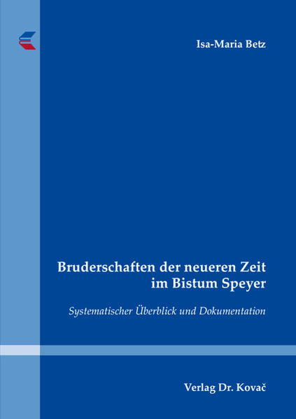 Kirchliche Bruderschaften waren mit Ablässen versehene Gebetsgemeinschaften. Das Buch behandelt Zusammenschlüsse katholischer Laien mit bestimmten Regeln in Form von Statuten im Bistum Speyer. Wie in anderen Bistümern gingen die Bruderschaften im Bistum Speyer meist von den Mutter-Bruderschaften eines Ordens aus. Auch die Orden selbst waren nach Missionen an der Einführung von Bruderschaften beteiligt: Die Franziskaner an einer Marien-Bruderschaft, die Dominikaner an einer Rosenkranz-Bruderschaft, die Jesuiten an einer Todesangst Christi-Bruderschaft oder einer Marianischen Stände-Sodalität. Für das Bistum konnten zahlreiche verschiedene Konfraternitäten ermittelt werden, wobei die ab dem 17. Jahrhundert bestehenden und spätere besonders berücksichtigt wurden. Von bischöflicher Seite waren im 19. Jahrhundert mindestens zwei Bruderschaften in einer Pfarrei gewünscht. Die Verwaltung der Bruderschaften lag in der Hand von Laien, es waren aber die Frauen, die das Bestehen der Konfraternitäten am meisten förderten. Bereits im 19. Jahrhundert ersetzten jedoch oft katholische Vereine die Bruderschaften. In dem Buch werden Bezugspunkte für die Bruderschaften wie Listen von Wallfahrtsstätten gebracht. Neben den Pfarrarchiven sind bischöfliche Visitationsberichte bis ins 20. Jahrhundert interessante Quellen für Bruderschaften. Die Frömmigkeitsgeschichte wird hierbei durch Sozialgeschichte ergänzt. Auch literarische Quellen wie die Schematismen, statistische Handbücher des Bistums, wurden ab 1864 ausgewertet. Die Handbücher des Bistums von 1961 und 1991 zeigen den drastischen Rückgang der Bruderschaften. Überblicke werden über vorreformatorische Bruderschaften und solche des 17. und 18. Jahrhunderts gegeben. Bereits hier sehen wir einige große Bruderschaften, im 19. Jahrhundert musste sich das Bistum jedoch gegen staatskirchliche Eingriffe in kirchliche Rechte durchsetzen. So wurden damals vier große Bruderschaften neu eingeführt oder wiederhergestellt. Daneben bestand die Todesangst-Bruderschaft der Jesuiten, deren Netzwerk beispielhaft an der Gründung in Hördt gezeigt wird. Weitere Bruderschaften weisen auf die Vielfalt solcher Gründungen im Bistum hin, von denen einige ihrer Statuten abgedruckt werden. Auf über 150 Seiten erfolgt eine besondere Darstellung der einzelnen alphabetisch angeordneten Pfarreien. Hier steht die Statistik mit Mitglieder- und Jahreszahlen im Vordergrund. Die Autorin beleuchtet das Thema von allen Seiten, historisch, kirchenpolitisch, theologisch und volkskundlich. Hauptsächlich sollen die Dokumente aber für sich sprechen und dem Leser mit Listen, Überblicken und vielen Zitaten einen Eindruck von den kirchlichen Verhältnissen in einer vergangenen Zeit auf einem Spezialgebiet der Volksfrömmigkeit geben.