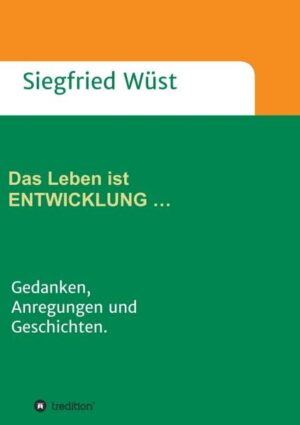 Das Leben ist ENTWICKLUNG … Mein Weg zur / als Führungskraft - Gedanken, Anregungen und Geschichten. Das Buch ist nicht umfangreich, es lässt sich hoffentlich gut lesen und enthält somit für sie interessante Geschichten und Anregungen. Ich habe Aufschwünge, techn. Revolutionen, politische Umschwünge und interessante persönliche Erlebnisse erfahren. Trotzdem muss sich sagen, so etwas wie seit 2000 hätte ich nicht für möglich gehalten. Schlimm ist für mich das Gezerre zw. Finanzmacht und Wirtschaftsmacht auf Kosten der Menschen. Dieses Buch verbinde ich mit der Hoffnung auf mehr Nachdenklichkeit und auf eine gute Zukunft.