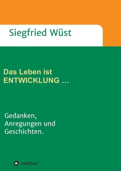 Das Leben ist ENTWICKLUNG … Mein Weg zur / als Führungskraft - Gedanken, Anregungen und Geschichten. Das Buch ist nicht umfangreich, es lässt sich hoffentlich gut lesen und enthält somit für sie interessante Geschichten und Anregungen. Ich habe Aufschwünge, techn. Revolutionen, politische Umschwünge und interessante persönliche Erlebnisse erfahren. Trotzdem muss sich sagen, so etwas wie seit 2000 hätte ich nicht für möglich gehalten. Schlimm ist für mich das Gezerre zw. Finanzmacht und Wirtschaftsmacht auf Kosten der Menschen. Dieses Buch verbinde ich mit der Hoffnung auf mehr Nachdenklichkeit und auf eine gute Zukunft.