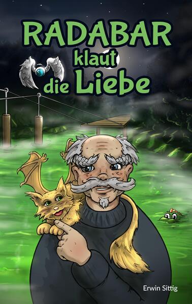 "Radabar klaut die Liebe" ist der erste Teil der Geschichten um Radabar. Radabar, ein Zauberer, der seiner Welt den Rücken gekehrt hat, um Ruhe zu finden, errichtet sich sein Reich unter dem Waldboden der Menschen. Seine fliegende und sprechende Katze Claudia, die er sich selbst erschuf, ist seine einzige Freundin. Die Jahre in Einsamkeit lassen seine Kräfte schwinden. Auf der Suche nach Ersatz entdeckt er die Kraft der Liebe. Nachdem er die unterschiedlichsten Menschen entführt hat, die ihm nicht die gewünschte Energie liefern können, stößt er auf die alleinerziehende Mutter Katharina Biesing. Deren unverständliche Liebe zu ihren ungehorsamen Kindern Mark und Claas scheint die Energie zu besitzen, die er benötigt. Er unterwirft sie seinem Willen und suggeriert den Kindern, dass die Mutter sie hasst und schließlich verlässt. Während sie in seinem Reich leben muss, machen sich die Brüder auf den Weg, die Mutter zu befreien. Sie haben in einer fantastischen Welt eine Reihe gefährlicher Abenteuer zu bestehen und müssen beweisen, dass sie nicht nur ihre Mutter lieben.