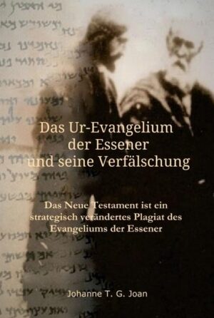 Diese Arbeit ist das Produkt einer siebenjährigen Forschung und beweist, anhand historischer Dokumente, u.a. aus Nag Hammadi und Qumran, die Authentizität und das Alter des Evangeliums der Essener, das 90 Jahre von Theologen, als eine Fälschung betrachtet wurde. Das Evangelium der Essener entpuppt sich als der Vorläufer des Neuen Testaments und ist demnach ca. 2000 Jahre alt. Der Essener Prophet stellte das Modell einer Bruderschaft vor und bezeichnete diese Bruderschaft als den einzigen Weg für einen dauerhaften Frieden unter den Völkern. Diese neue Lebensweise, die sich rasch über die Grenze Judäa hinaus ausbreitete, bedrohte nicht nur die römische Wirtschaft, sondern auch die Macht der Römer. Die Studie zeigt, wie es Betrügern gelang, mit der Terminologie aus dem Evangelium der Essener, Lügenschriften zu erdichten, die wir unter den Namen "das Neue Testament" kennen, und dadurch den Sturz der römischen Fremdherrscher verhinderten. Für die Durchführung ihrer Strategie benützten sie und verleumdeten sie das jüdische Volk. Durch die Lüge der Erbsünde wurde die Frau 2000 Jahre vom Mann unterdrückt und versklavt. Obwohl seit Anbeginn der Zeit, die Menschen die Erde und ihre Elemente verehrt und beschützt haben, hat die Menschheit, durch die Lehre des Christentums, die die Erde als verflucht und als den Ort des Bösen einstuft, kein Umweltbewusstsein mehr entwickelt, eine Missachtung, die die Natur heute mit Umweltkatastrophen quittiert. 2000 Jahre haben die Menschen gelebt in der Überzeugung, dass Tiere minderwertig seien und keine Seele besäßen, und sie haben ihre Gefährten gequält, misshandelt und bestialisch massakriert. Die Worte des Essener Propheten aber klangen ganz anders, denn, er bezeichnet die Frau, als die seelische Stärke des Mannes, auf die der Mann hören sollte