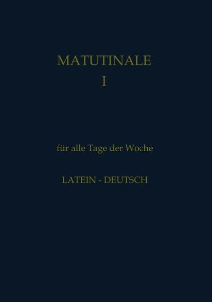 Die Matutine (lat. (hora) matutina von matutinus: „morgendlich“), auch Vigil (v. lat. vigilare: wachen) oder Nachtoffizium genannt, ist das Nachtgebet in der Kirche. Gebetet wird die Matutin zwischen Mitternacht und dem frühen Morgen. Ihren Ursprung hat die Matutin in Nachtwachen der frühen Christen. Diese versammelten sich, um sich auf Feste wie Ostern und Weihnachten durch Gebet und das Hören des Wortes Gottes vorzubereiten. Sie wachten in der Nacht, um Jesus Christus zu erwarten als das Licht, das neue Leben und die Morgenröte. Da immer wieder kleine Gemeinschaften es bevorzugen, die gesamte Matutinale/Nocturnale zu beten, hierfür wurde diese Auflage ausgearbeitet. LATEIN-DEUTSCH. Klassisch-monastischer Ritus.