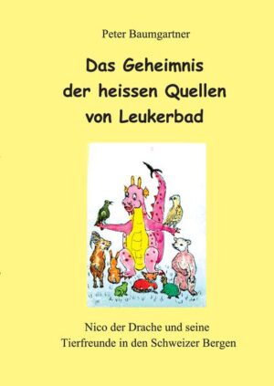 Ein Bilder- , Lese und Vorlesebuch mit einer spannenden Drachengeschichte, farbigen Zeichnungen und vielen Tierbildern. Der kleine Drache Nico macht sich vom Genfersee aus auf die Suche nach den Schneebergen und kommt bis nach Leukerbad, einem Walliser Bergdorf. Unterwegs trifft er viele bekannte und weniger bekannte Tiere. Das Kinderbuch lüftet auch das Geheimnis, warum es in Leukerbad unerschöpfliche heisee Quellen gibt