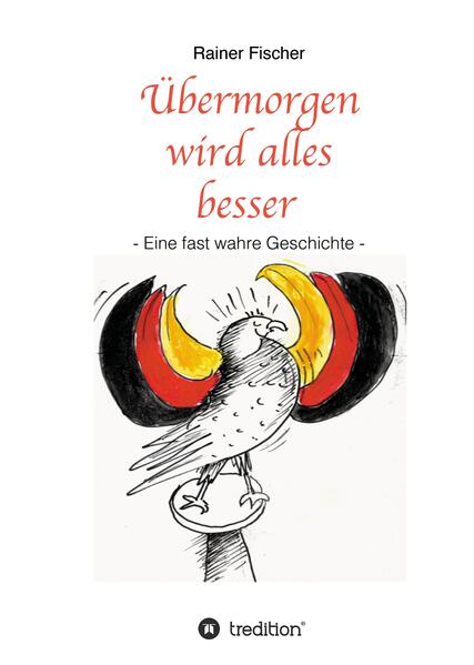 Wir befinden uns mitten in der Zeitenwende, in der wir spüren, was im Zusammenleben mit uns und der Natur alles falsch gelaufen ist. Das unendliche Verlangen nach Anerkennung, das Streben nach Titeln, der Kampf um mehr Macht und die Gier nach noch mehr Geld, machen uns krank. Auf der ganzen Welt werden die Menschen von einem Virus in Angst und Schrecken versetzt. Dass diese Angst bewusst gesteuert ist, wissen oder glauben viele Menschen nicht. Aber wer erzeugt diese Angst? Und warum? Werden wir wie Marionetten manipuliert? Ein Adler, „Adligo“ , auch „König der Lüfte“ oder „Himmelsbote Gottes“ genannt, möchte gern Deutscher Bundesadler werden. Er bewirbt sich in Berlin und wird es tatsächlich. Seine Flügel lässt er sich Schwarz/Rot/Gold färben und macht alles, was man von ihm verlangt. Bis er eines Tages merkt, dass er von „denen da oben“ als „Marionette“ benutzt wird. Gemeinsam mit der weitsichtigen Eule „Mellie“ und einem seltsamen, anders denkenden Wesen namens „Querie“ , übersteht er diese turbulente Zeit. Und tatsächlich wurde übermorgen alles besser. Gemeinsam mit Politikern, Polizisten und Virologen, Geimpften und Ungeimpften, mit vielen Tieren und anders-oder quer-denkenden Menschen sangen und tanzten sie bei einem großen Abschlussfest vor dem Deutschen Bundestag. So begann Übermorgen in eine andere, lebenswertere Zukunft.