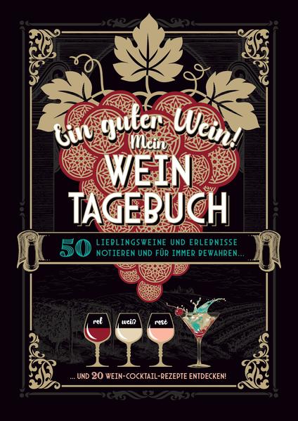 Mein Weintagebuch - 50 Lieblingsweine & schöne Momente notieren ... und 20 Wein-Cocktail-Rezepte entdecken! Kennst du das? Du hast einen besonders guten Wein genossen und kannst dich später nicht mehr an seinen Namen erinnern, oder mit wem und wann du ihn gekostet hast? Das ist sehr schade! Halte deine Lieblingsweine und schöne Momente schnell und einfach in deinem Weintagebuch fest! Ob Weißwein, Rotwein oder Rosé, mit diesem Notizbuch hast du alle deine Lieblingsweine im Blick! Im Innenteil findest du auf den linken Seiten Platz, um den Wein zu beschreiben. Auf den rechten Seiten kannst du persönliche Notizen machen und ein Foto einkleben, vielleicht von einem Weinabend oder einer Familienfeier. Und im hinteren Teil des Buches erwarten Dich 20 köstliche Weincocktails! Diese Cocktails sind eine wundervolle Ergänzung zum puren Weingenuss - für deinen Weinabend, an einem schönen Abend zu Zweit und bei vielen anderen Anlässen. Cocktails, die Wein enthalten, erfreuen sich immer größerer Beliebtheit. Je ausgewählter die Zutaten, umso köstlicher das Ergebnis: Frisch gepresste Säfte, aromatische Kräuter, gute Weine, feine Liköre, Bioprodukte etc. machen diese Cocktails zum Genuss. Zusätzliche Freude machen uns die schönen Farben der Cocktails, z.B. das mysteriöse Blau vom „Foggy“, das tiefe Abendrot des „Friday Evening“ oder die südseeblauen Eiswürfel im „Hippie“. In Deinem Weintagebuch kannst Du unter „Persönliche Notizen“ festhalten, welche Cocktails du mit Deinen Lieblingsweinen zubereitet hast. Auf Seite 128 ist Platz für deine eigene Cocktail-Creation. Viel Freude mit Deinem Weintagebuch!