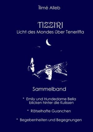 Das Buch stellt Teneriffa abseits des Massentourismus vor. Im ersten Teil 'Emily und Hundedame Bella blicken hinter die Kulissen' erforschen die beiden die Insel auf eigene Faust. Dabei tauchen sie tief in das kanarische Leben ein: mit Bella als Co-Protagonistin erlebt der Leser so manch eine Überraschung. Vor allem aber die Erfüllung einer Prophezeiung... Im zweiten Teil 'Rätselhafte Guanchen' lernen Sie die Ureinwohner abseits von undifferenzierten Betrachtungen kennen: neben entsprechender Fachliteratur hatte Ïlimé Alleb Unterstützung von Antonio Tejera Gaspar, Universitätsprofessor für Archäologie, Anthropologie und Geschichte sowie von Dr. Prof. Rosa Irene Fregel Lorenzo, Spezialistin auf dem Gebiet der Genetik. Sie hatte unter anderem die Genetik der kanarischen Ureinwohner studiert. Trotz all dem vorhandenem Wissen, gleicht die Geschichte der Guanchen nach wie vor einem unvollständigem Puzzle. Doch soviel ist sicher: zwar gelten die Lebensumstände besagter Ureinwohner als primitiv, die Guanchen selbst waren es jedoch ganz sicher nicht. Noch heute rätseln Architekten und Bauingenieure über die ein oder andere Konstruktion, Noch heute finden ihre Art zu Mumifizieren, ihr Gerechtigkeitssinn, ihre Nähte Bewunderung und mit 'arrorró klingt noch heute ihre Melodie.... Der dritte Teil 'Begebenheiten & Begegnungen' erzählt Anekdoten und kleine Geschichten: von sprachlichen Missverständnissen, von Gespenstern in der Nacht, vom Barraquito - dem It-Kaffee der Kanaren, von einer unsichtbaren Insel und Saida, einer ungekrönten Königin...