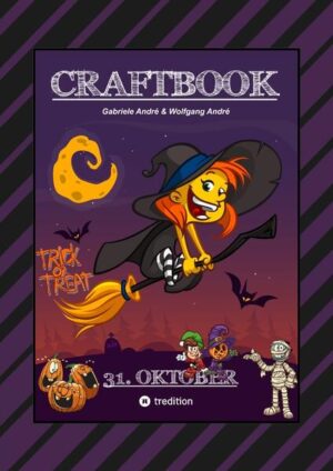 Das Craftbook - Band 56 "31. Oktober“, ist für alle Kinder ab dem Vorschulalter, Volksschülern und Jugendliche besonders geeignet, welche Spaß daran haben, knifflige Rätsel zu lösen, zu basteln, zu malen und Motivationsübungen gerne ausführen. Die gesamte Craftbook for Kids - Bandreihe, ist als unterstützende, wie auch ausgleichende Unterhaltungs- und Lernlektüre für Kinder und Jugendliche gedacht, um analoge Tätigkeiten in Kombination mit digitalen Hilfsmitteln, alleine oder mit seinen Liebsten auszuführen. Die besonders gestalteten Inhalte vermitteln Freude beim Lernen und Lösen der gestellten Aufgaben. Gleichzeitig werden die kognitiven Fähigkeiten, die Motorik des Zeichnen und das Konzentrationsvermögen geschärft. Die Craftbooks haben einen enormen Unterhaltungswert. Man findet Spiele darin welche nicht im Handel erhältlich sind. Der Mehrwert besteht darin, dass man zu Ideen und Kreativität inspiriert wird. Der soziale Aspekt, etwas analog zu tun, ist ebenso nicht zu verachten. Auch wird die kommunikative Ebene ausgeschöpft und gefordert. Ebenso wird die Interessen- und Ideenfindung, wie auch die Fantasie angeregt. Außerdem erlernt man in manchen Bereichen eine gewünschte Teamfähigkeit bei der Ausführung von gewissen Aufgaben. Der Inhalt zeigt den Facettenreichtum auf, mit welchen man sich beim Lernen kreativ entwickeln kann. Kinder sollen mit den verschiedenen und unterschiedlichsten Themen zur Ideenentwicklung angeregt werden. Es gibt eine Unzahl von angewandten Methoden Kleinkindern das Erlernen des Alphabets, das Rechnen, das Lesen und Basteln schmackhaft zu machen, dies ist eine davon, und das auf 100 besonders kreierten Seiten. Die Vielfalt der Vorgaben fördert die Kreativität, insbesondere die Konzentration und erleichtert so das Erlernen und fördert gleichfalls die kognitiven wie auch motorischen Fähigkeiten im Allgemeinen. Die ausgewählten Bilder erwecken ein besonderes Interesse, erworbene Fähigkeiten des Zeichnens anzuwenden, um ideenreiche eigene Werke zu erschaffen.