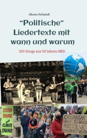 Bei den deutschsprachigen Liedertexten in diesem Buch geht es mal nicht primär um die Liebe, wie in (geschätzt) 99,3% aller Songs. Hier geht es um Lieder, die sich mit politischen Ereignissen und Themen der Arbeitswelt beschäftigen. Die Texte stehen oft in thematischem Zusammenhang und sind vielfach durch Erläuterungen verbunden. So lässt sich das Buch chronologisch lesen, fast wie ein Fließtext. Die 232 Seiten sind auch ein Stück Geschichtsschreibung aus den Jahren 1969 bis 2019 in der Bundesrepublik Deutschland.