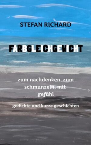 Liebe, Verlust, Glücksmomente, lustige Begebenheiten, innere Zerrissenheit. In seinem Erstlingswerk Farbgleichgewicht lädt der Autor seine Leser ein, ihn auf einer persönlichen Reise zu begleiten, bei der auch seine Auseinandersetzung mit dem Thema Burnout nicht zu kurz kommt. Wie es der Untertitel schon verspricht, bietet dieses Buch viele Momente zum Innehalten und gibt ausreichend Anlass, zu reflektieren und nachzudenken. Im Kontrast dazu darf bei einigen Gedichten und kurzen Geschichten auch geschmunzelt, ja sogar herzhaft gelacht werden. Tiefe Gefühle wie Liebe, Leid, Enttäuschung und Glück runden dieses Buch ab. Anregungen für seine Gedichte und die kurzen Geschichten holt sich der Autor aus dem alltäglichen Leben. Er greift dabei einerseits auf eigene Erlebnisse und selbst gemachte Erfahrungen zurück, nimmt andererseits aber auch Beobachtungen sowie aktuelle Geschehnisse und Entwicklungen mit auf.