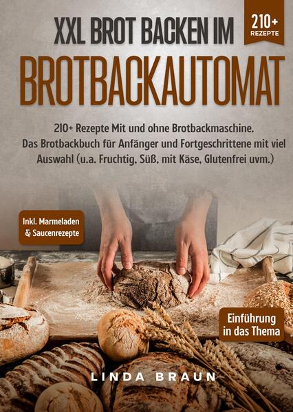 Dieses Brotbackautomat-Rezeptbuch ist voll von köstlichen, leicht zuzubereitenden Rezepten! Mit über 210+ Rezepten zur Auswahl, finden Sie in diesem Kochbuch bestimmt das, wonach Sie suchen... Viele Menschen sind besorgt über die Rolle… die Kohlenhydrate bei Gewichtszunahme und Diabetes spielen, und das zu Recht. Leider bedeutet das manchmal, Dinge wie Brot zu meiden. Aber wenn Sie Ihr eigenes Brot backen, muss das nicht der Fall sein. Während handelsübliches Brot oft mit zusätzlichem Zucker oder minderwertigem Mehl versetzt ist, kann das Brot, das Sie zu Hause in Ihrem Brotbackautomaten herstellen, so viel gesünder sein und trotzdem lecker schmecken. Von der Begrenzung des zugesetzten Zuckers über die Verwendung eines proteinverstärkenden Sauerteigs bis hin zur Zugabe von gesunden Nüssen und Vollkorngetreide können Sie Brot herstellen, das vollgepackt ist mit Nährstoffen und Geschmack. Und das Beste ist, dass Sie Brot mit echten, gesunden Zutaten anstelle von Zucker und Chemikalien backen können. Warum wir Brotbackautomaten lieben... Der Hauptgrund, warum Sie Ihren Brotbackautomaten lieben werden, ist die unglaubliche Vielfalt an Broten, die Sie herstellen und genießen können, ohne stundenlang in der Küche zu stehen. Nachfolgend 3 Gründe, warum Ihr Brotbackautomat schnell zu Ihrem Lieblingsküchengerät werden kann. 1. Spart Strom Denken Sie daran, wie warm Ihre Küche wird, wenn Sie etwas im Ofen backen, besonders in den Sommermonaten. Selbst wenn Sie einen gut isolierten Backofen haben, kostet der Betrieb eines Backofens immer noch mehr als der eines Brotbackautomaten. Man geht davon aus, dass der Stromverbrauch eines Standard-Brotbackautomaten etwa so hoch oder niedriger ist als der einer Kaffeemaschine, nämlich etwa 9 Kilowattstunden für 15 Stunden pro Monat. 2. Einfach und flexibel Sie haben Zeit, andere Aufgaben zu erledigen, Besorgungen zu machen oder den Rest einer großen Mahlzeit zuzubereiten, ohne sich um das Brot in der Maschine kümmern zu müssen. Bei der traditionellen Brotherstellung müssen Sie selbst Hand anlegen und benötigen einen erheblichen Zeitaufwand. (mehr Informationen finden Sie im Buch)