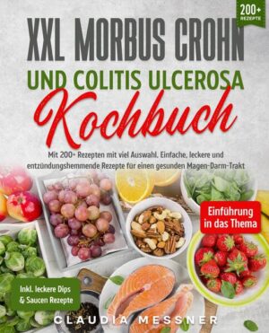 Dieses Morbus Crohn-Colitis Ulcerosa-Kochbuch ist voll von köstlichen, leicht zuzubereitenden Rezepten! Mit über 150+ Rezepten zur Auswahl, finden Sie in diesem Kochbuch bestimmt das, wonach Sie suchen... Was versteht man unter Morbus Crohn? Morbus Crohn ist eine chronische, langfristige Erkrankung, bei der sich Teile des Verdauungssystems entzünden. Es handelt sich um eine Form der sogenannten entzündlichen Darmerkrankung. Morbus Crohn tritt am häufigsten im Dünn- und Dickdarm auf, kann aber jeden Teil des Magen-Darm-Trakts betreffen, vom Mund bis zum Anus. Einige Abschnitte des Gastrointestinaltrakts können betroffen sein, während andere Teile ausgelassen werden können. & Colitis Ulcerosa? Colitis ulcerosa (UC) ist eine entzündliche Darmerkrankung. Sie verursacht Reizungen, Entzündungen und Geschwüre in der Auskleidung des Dickdarms (auch Kolon genannt). Es gibt keine Heilung, und die Symptome treten in der Regel ein Leben lang immer wieder auf. Die richtigen Behandlungen können Ihnen jedoch helfen, die Krankheit in den Griff zu bekommen. Colitis ulcerosa vs. Morbus Crohn vs. Reizdarm Andere Darmerkrankungen können einige der gleichen Symptome aufweisen. - Colitis ulcerosa betrifft nur den Dickdarm und seine Auskleidung. - Morbus Crohn verursacht zwar Entzündungen, betrifft aber auch andere Stellen im Verdauungstrakt. - Das Reizdarmsyndrom hat einige der gleichen Symptome wie CU, verursacht aber keine Entzündungen oder Geschwüre. Stattdessen handelt es sich um ein Problem mit den Muskeln in Ihrem Darm. Was man essen und was man vermeiden sollte Lebensmittel versorgen uns mit Nährstoffen, die Energie liefern und das Wachstum und die Reparatur unseres Körpers unterstützen. Eine gesunde, ausgewogene Ernährung stellt sicher, dass unser Körper alle benötigten Nährstoffe erhält. Lebensmittel, welche Symptome auslösen, sind von Mensch zu Mensch verschieden. Um herauszufinden, welche Lebensmittel Sie aus Ihrem Ernährungsplan streichen sollten, müssen Sie daher zunächst feststellen, welche Lebensmittel Ihre Symptome auslösen, wenn überhaupt. Sobald Sie diese Lebensmittel identifiziert haben, können Sie sie entweder meiden oder neue Zubereitungsarten lernen, die sie erträglicher machen. Dazu müssen Sie mit verschiedenen Lebensmitteln und Zubereitungsmethoden experimentieren, um herauszufinden, was für Sie am besten funktioniert. Wenn zum Beispiel bestimmte rohe Gemüsesorten einen Schock auslösen, müssen Sie sie nicht völlig meiden. Möglicherweise können Sie es dämpfen, kochen oder dünsten, ohne dass es zu unerwünschten Wirkungen kommt. Wenn rotes Fleisch Fett im Stuhl verursacht, können Sie es mit Rinderhackfleisch versuchen, um zu sehen, ob Sie ein mageres Stück Rindfleisch vertragen. Alternativ können Sie auch Fisch oder fettarmes Geflügel ohne Haut als primäre Proteinquelle wählen. (mehr Informationen finden Sie im Buch)