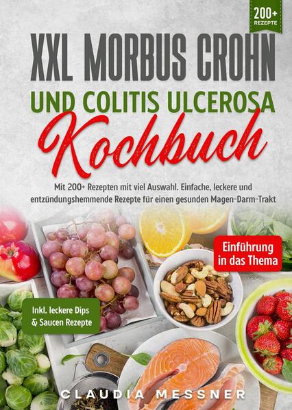 Dieses Morbus Crohn-Colitis Ulcerosa-Kochbuch ist voll von köstlichen, leicht zuzubereitenden Rezepten! Mit über 150+ Rezepten zur Auswahl, finden Sie in diesem Kochbuch bestimmt das, wonach Sie suchen... Was versteht man unter Morbus Crohn? Morbus Crohn ist eine chronische, langfristige Erkrankung, bei der sich Teile des Verdauungssystems entzünden. Es handelt sich um eine Form der sogenannten entzündlichen Darmerkrankung. Morbus Crohn tritt am häufigsten im Dünn- und Dickdarm auf, kann aber jeden Teil des Magen-Darm-Trakts betreffen, vom Mund bis zum Anus. Einige Abschnitte des Gastrointestinaltrakts können betroffen sein, während andere Teile ausgelassen werden können. & Colitis Ulcerosa? Colitis ulcerosa (UC) ist eine entzündliche Darmerkrankung. Sie verursacht Reizungen, Entzündungen und Geschwüre in der Auskleidung des Dickdarms (auch Kolon genannt). Es gibt keine Heilung, und die Symptome treten in der Regel ein Leben lang immer wieder auf. Die richtigen Behandlungen können Ihnen jedoch helfen, die Krankheit in den Griff zu bekommen. Colitis ulcerosa vs. Morbus Crohn vs. Reizdarm Andere Darmerkrankungen können einige der gleichen Symptome aufweisen. - Colitis ulcerosa betrifft nur den Dickdarm und seine Auskleidung. - Morbus Crohn verursacht zwar Entzündungen, betrifft aber auch andere Stellen im Verdauungstrakt. - Das Reizdarmsyndrom hat einige der gleichen Symptome wie CU, verursacht aber keine Entzündungen oder Geschwüre. Stattdessen handelt es sich um ein Problem mit den Muskeln in Ihrem Darm. Was man essen und was man vermeiden sollte Lebensmittel versorgen uns mit Nährstoffen, die Energie liefern und das Wachstum und die Reparatur unseres Körpers unterstützen. Eine gesunde, ausgewogene Ernährung stellt sicher, dass unser Körper alle benötigten Nährstoffe erhält. Lebensmittel, welche Symptome auslösen, sind von Mensch zu Mensch verschieden. Um herauszufinden, welche Lebensmittel Sie aus Ihrem Ernährungsplan streichen sollten, müssen Sie daher zunächst feststellen, welche Lebensmittel Ihre Symptome auslösen, wenn überhaupt. Sobald Sie diese Lebensmittel identifiziert haben, können Sie sie entweder meiden oder neue Zubereitungsarten lernen, die sie erträglicher machen. Dazu müssen Sie mit verschiedenen Lebensmitteln und Zubereitungsmethoden experimentieren, um herauszufinden, was für Sie am besten funktioniert. Wenn zum Beispiel bestimmte rohe Gemüsesorten einen Schock auslösen, müssen Sie sie nicht völlig meiden. Möglicherweise können Sie es dämpfen, kochen oder dünsten, ohne dass es zu unerwünschten Wirkungen kommt. Wenn rotes Fleisch Fett im Stuhl verursacht, können Sie es mit Rinderhackfleisch versuchen, um zu sehen, ob Sie ein mageres Stück Rindfleisch vertragen. Alternativ können Sie auch Fisch oder fettarmes Geflügel ohne Haut als primäre Proteinquelle wählen. (mehr Informationen finden Sie im Buch)