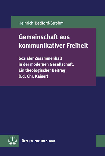 Für die einen ist »Gemeinschaft« der Schutzraum gegen eine wachsende Vereinzelung in der modernen Gesellschaft. Andere wittern dahinter Enge, Konformitätsdruck und Traditionalismus. Das Buch von Heinrich Bedford-Strohm (Habilitation, in erster Auflage erschienen 1998) entwickelt auf der Basis eines den Gedanken der Gegenseitigkeit ernst nehmenden christlichen Liebesverständnisses eine neue Sicht auf Gemeinschaft. Es geht um ein Gemeinschaftsverständnis, das nicht als Hindernis, sondern als Produktivkraft für Freiheit und Pluralismus interpretiert werden kann. Gemeinschaft aus kommunikativer Freiheit kann so als Grundlage für den Zusammenhalt in der modernen Gesellschaft verstanden werden.