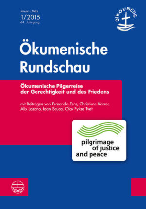 Die Vollversammlung des Ökumenischen Rates der Kirchen (ÖRK) 2013 in Busan rief Christinnen und Christen und alle Menschen guten Willens überall auf der Welt auf, sich einer Pilgerreise der Gerechtigkeit und des Friedens anzuschließen. Die Beiträge dieses Heftes „Ökumenische Pilgerreise der Gerechtigkeit und des Friedens“ setzen sich mit den drei Schwerpunkten des ökumenischen Pilgerwegs auseinander: das Eintreten für gerechten Frieden, für ein Wirtschaften im Dienst des Lebens und für Klimagerechtigkeit. Die äußerst wichtigen Anliegen der Gerechtigkeit und des Friedens sollen erneuert und Menschen ermutigt werden, sich gegen Ungerechtigkeit und Ungleichheit zu engagieren.