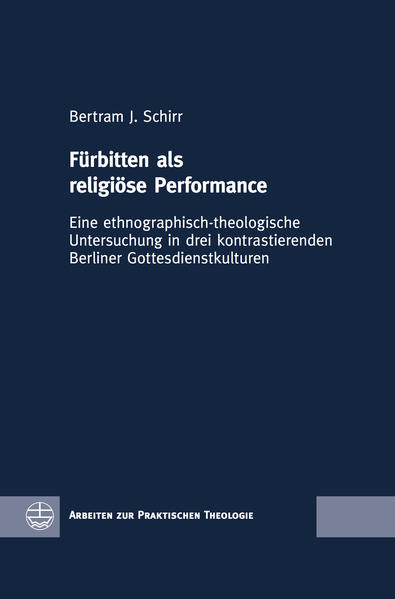 Gängige Gottesdiensttheorien sehen Fürbitten heute als Akt, den die Gemeinde im Priestertum aller Gläubigen ausübt. Sie bescheinigen den Fürbitten zugleich Verfallserscheinungen wie Didaktisierung, Homiletisierung oder Pastoralisierung. Dabei lassen sich in der urbanen liturgischen Landschaft zunehmend hybride oder migrantische Gemeinden mit neuen Vielfalten an Gebetspraktiken beobachten. Angesichts dessen erarbeitet die vergleichende Studie ethnographisch das implizite und explizite Wissen von Gott, das hinter fürbittender Kooperation von Menschen ganz unterschiedlicher urbaner Gemeinden steckt. Eine neue Sicht auf Fürbitten als Performance weitet den Blick auf die Aktivitäten aller Anwesenden und fokussiert, was zwischen ihnen bisher ungesehen auch körperlich und akustisch geschieht. Interceding as Religious Performance. An Ethnographical-Theological Analysis of Three Contrasting Worship Cultures in Berlin Current German liturgical scholarship renders the act of interceding as a pivotal means of participation. Here the congregation is seen and heard. At the same time, it is anticipated that this sovereignty of interceding as an act of the congregation is increasingly threatened by a pastoral takeover, that turns public prayer into minor homilies or lectures. Meanwhile, under the scholarly radar, today’s urban liturgical landscape is pervaded by a new diversity of intercessory prayer styles. In view of this, a comparative ethnographic study of contrasting worship cultures fleshes out the rich knowledge of God that comes with different ways to intercede. Approaching intercessory prayers as performance exposes yet unseen acoustic and corporeal phenomena of cooperation between everyone present.