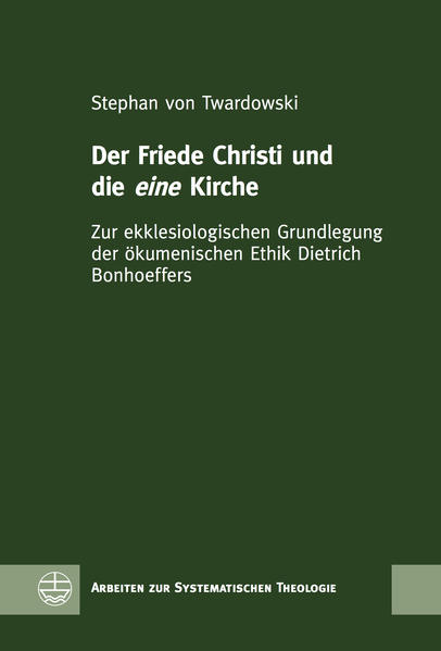 In seinen einschlägigen Vorträgen im Rahmen der ökumenischen Bewegung in den frühen 1930er Jahren entfaltet Dietrich Bonhoeffer (1906-1945) angesichts der brennenden Frage nach Wesen und Auftrag internationaler ökumenischer Gemeinschaft Ansätze einer ökumenischen Theologie, die als Fundament, Ausgangspunkt und Orientierung kirchlichen Handelns dienen soll. In der theologisch begründeten Verknüpfung von Wahrheitssuche und empirischer »Existenzform« der Kirche werden in den Überlegungen Bonhoeffers Grundaspekte einer theologisch kohärenten ökumenischen (Friedens-)Ethik erkennbar. Ausgehend von dessen Erstlingswerk »Sanctorum Communio« (1930) untersucht Stephan von Twardowski die ekklesiologische, christologische und anthropologische Grundlegung und die Tragweite der frühen ökumenischen Theologie und Ethik Dietrich Bonhoeffers. The Peace of Christ and the One Church. The Ecclesiological Foundation of Dietrich Bonhoeffer´s Ecumenical Ethics In his early speeches within the ecumenical movement between 1932 and 1935 facing the burning issue of the nature and the mission of the international ecumenical community Dietrich Bonhoeffer (1906-1945) develops aspects of an ecumenical theology, which claims to serve as fundament, origin and orientation for the Church’s action and commitment. In the theologically based connection between seeking the truth on the one hand and the empiric existence of the Church on the other hand Bonhoeffers deploys central aspects for a theologically coherent ecumenical (peace) ethics. Beginning with Bonhoeffer´s first work »Sanctorum Communio« (1930) Stephan von Twardowski analyses the ecclesiological, christological and anthropological foundation and relevance of Dietrich Bonhoeffer´s early ecumenical theology and ethics.