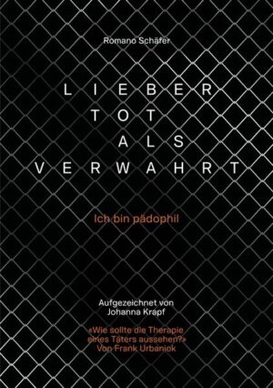 Autobiografie von Romano Schäfer Romano Schäfer ist pädophil. Als gut Dreißigjähriger schlug er den falschen Weg ein, als er sich auf sexuelle Beziehungen mit Minderjährigen einließ. Das war verheerend: in erster Linie natürlich für die betroffenen Jungen, aber auch für ihn selbst, indem er mit den Konsequenzen seines Tuns bis zu seinem Tod wird leben müssen. Denn er ist verwahrt worden - allerdings nicht wegen der Übergriffe, für die er zu 35 Monaten Haft verurteilt wurde, sondern, Jahre später, wegen des Downloadens von illegalem Bildmaterial. Der unter sehr harten Bedingungen aufgewachsene Romano Schäfer hat seine sexuelle Veranlagung, die ihn den Wunsch verspüren lässt, sexuelle Nähe zu Kindern/Jugendlichen zu erleben, nicht selbst gewählt. Und dem inneren Konflikt zwischen Wunsch und Verzicht war er nicht gewachsen. Doch niemand darf auf seine Taten reduziert werden. Ein Mensch ist ein Mensch ist ein Mensch. Romano Schäfer ist eine Kämpfernatur. Deshalb wehrt er sich mit allen ihm zur Verfügung stehenden Mitteln für einen menschenrechtskonformen Umgang mit Strafgefangenen und insbesondere auch mit verwahrten Menschen. Sein Fall ist vor dem Europäischen Gerichtshof für Menschenrechte EGMR in Strasbourg hängig.