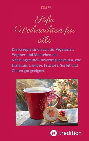 Dieses Weihnachtsrezeptebuch eignet sich für so gut wie Jeden! Die Rezepte sind für Vegetarier, Veganer und auch bei vorliegenden Nahrungsmittel-Intoleranzen, wie Histamin, Laktose, Fructose, Sorbit und Gluten/Zöliakie gut geeignet. Das Buch enthält: - unterschiedliche weihnachtliche Backrezepte - andere süße Weihnachtsrezepte, wie zum Beispiel Pralinen, Waffeln, Marmelade oder Eis - weihnachtliche Drinks und Smoothies - Backtipps für ein sicheres Gelingen der Rezepte - Austauschmöglichkeiten für die verschiedenen Zutaten - einen Achtsamkeits-Adventskalender - eine Atemübung gegen Stress, die auch beim Einschlafen helfen kann. Die Rezepte eigenen sich weihnachtlich verpackt auch sehr gut für selbstgemachte Weihnachtsgeschenke. Eine schöne Adventszeit und frohe Weihnachten!