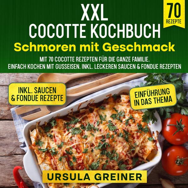 Das Cocotte Kochbuch - Mit 70 Rezepten für die ganze Familie! Probiers mal mit Gemütlichkeit! Zusammen mit Freunden und Familie am Tisch sitzen und einfach nur genießen - was gibt es Schöneres? Alles lässt sich bequem vorbereiten und die Küche ist bereits aufgeräumt, wenn die Gäste kommen. Was genau ist eine Cocotte? Um dem Geheimnis dieser uralten Garmethode auf die Spur zu kommen, muss man sich zunächst einmal die Cocotte selbst genauer ansehen. Sie besteht aus einem Material, das die Wärme speichert und langsam abgibt. Das ist der Grund, warum eine gute Cocotte dick und schwer ist! Wichtig ist auch, langsam kocht besser! Außerdem zu beachten dass der Deckel schwer ist, damit er, einmal aufgesetzt, fest auf dem Topf sitzt und ihn "abdichtet". Auf diese Weise bleibt der Feuchtigkeitsgehalt im Inneren konstant, da nur ein Minimum an Wasser "entweichen" kann. Deshalb ist es ratsam, vor dem Auflegen des Deckels ein Stück Alufolie auf die Cocotte zu legen: So wirkt sie wie eine "Dichtung" und Sie können die Speisen in Ihrer Cocotte bei niedrigen Temperaturen und viel länger garen. Denken Sie daran, dass bei Hähnchen der Ofen auf 120°C eingestellt werden sollte und die Garzeit nicht weniger als zwei Stunden betragen sollte. Le creuset mini Cocotte Kochbuch Nichts einfacher als das: Sie legen ein Stück Fleisch, meist Lamm oder Huhn, in eine Cocotte und geben dann etwas gehacktes Gemüse, Salz und ein paar Kräuter dazu. Deckel drauf und bei ganz sanfter Hitze garen. Was erhalten Sie? Fleisch, das zart, saftig und geschmackvoll ist. Das ist das Grundprinzip der Cocotte-Garmethode. "En cocotte", wie die Franzosen sagen, wobei "Cocotte" ein typischer runder oder ovaler französischer Kochtopf aus Gusseisen oder ofenfester Keramik ist. Früher wurden die Cocottes über ein Feuer gestellt und heiße Glut auf den Deckel geworfen, damit das Essen durchgaren konnte. Kochbuch Le Creuset Heute ist die Cocotte dank der Verwendung besserer Materialien und Formen, die eine perfekte Wärmezirkulation begünstigen, ein Utensil, das breiter verfügbar und einfach zu verwenden ist. Mit dem Mini Cocotte Kochbuch ganz einfach backen im Topf. Nichtsdestotrotz bewahren die modernen Cocottes die wichtigste Eigenschaft dieses Kochgeschirrs, nämlich dass sie keine Flüssigkeit benötigen. Das ist der Unterschied zwischen dem Kochen en cocotte und dem traditionellen Schmoren. (mehr Informationen finden Sie im Buch)