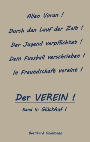 Die wahre Geschichte eines Vereins durch den Lauf der Zeit. Band II überspannt die Zeit von 1954 -1975 Der Mauerbau im fernen Berlin spielt ebenso hinein wie die ehemalige Laubengangsiedlung gleich hinter dem Nullvierer Stadion. Die Sepp-Endres-Buben und deren Entwicklung sind ebenso Part wie die Einführung der Bundesligen. In die der VEREIN Mitte der Siebziger auch dank seiner verpflichteten 'Goldfische' strebt.