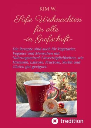 Dieses Weihnachtsrezeptebuch eignet sich für so gut wie Jeden! Die Rezepte sind für Vegetarier, Veganer und auch bei vorliegenden Nahrungsmittel-Intoleranzen, wie Histamin, Laktose, Fructose, Sorbit und Gluten/Zöliakie gut geeignet. Das Buch enthält: - unterschiedliche weihnachtliche Backrezepte - andere süße Weihnachtsrezepte, wie zum Beispiel Pralinen, Waffeln, Marmelade oder Eis - weihnachtliche Drinks und Smoothies - Backtipps für ein sicheres Gelingen der Rezepte - Austauschmöglichkeiten für die verschiedenen Zutaten - einen Achtsamkeits-Adventskalender - eine Atemübung gegen Stress, die auch beim Einschlafen helfen kann. Die Rezepte eigenen sich weihnachtlich verpackt auch sehr gut für selbstgemachte Weihnachtsgeschenke. Eine schöne Adventszeit und frohe Weihnachten!