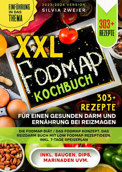 Dieses FODMAP-Ratgeber-Kochbuch ist voll von köstlichen, leicht zuzubereitenden Rezepten! Mit über 303+ Rezepten zur Auswahl, finden Sie in diesem Kochbuch bestimmt das, wonach Sie suchen... FODMAP steht für… "fermentierbare Oligo-, Di-, Monosaccharide und Polyole". Dies sind kurzkettige Kohlenhydrate, die resistent gegen Verdauung sind. Anstatt in Ihren Blutkreislauf aufgenommen zu werden, erreichen sie das Äußerste Ende Ihres Darms, wo sich die meisten Darmbakterien befinden. Ihre Darmbakterien verwenden diese Kohlenhydrate dann als Treibstoff, produzieren Wasserstoffgas und verursachen bei empfindlicheren Personen Verdauungssymptome. FODMAPs ziehen auch Flüssigkeit in Ihren Darm, was zu Durchfall führen kann. Obwohl nicht jeder empfindlich auf FODMAPs reagiert, ist dies bei Menschen mit Reizdarmsyndrom sehr häufig. Kann eine Low-FODMAP-Diät mein IBS heilen? Während eine Low-FODMAP-Diät Ihre Symptome lindern kann, wird diese Diät nicht als Heilmittel für Reizdarmsyndrom (IBS) angesehen. FODMAPs können die Symptome vorübergehend verstärken, wenn sie aufgrund der Zunahme der Gasproduktion und der Wasserversorgung im Darm verzehrt werden. Untersuchungen haben ergeben, dass etwa 3 von 4 Personen mit IBS eine signifikante allgemeine Verbesserung ihrer Symptome feststellen konnten, wenn sie eine Low FODMAP-Diät einhielten. Ernährung ist ein Ansatz, der bei manchen Menschen zur Verbesserung der IBS-Symptome beitragen kann. Die 3 Phasen der Low FODMAP Diät 1. Beschränkung der FODMAPs - (Für 4 bis 6 Wochen) Alle FODMAPs müssen in der ersten Diätphase eingeschränkt werden. Nur wenn wirklich eine Verbesserung der Symptome zu erkennen ist, können Sie mit der Low FODMAP-Diät weiter machen. 2. FODMAPs wieder hinzufügen (variabler Zeitraum) Wenn sich die Symptomatik verbessern sollte, ist es nötig nacheinander die Nahrungsmittel mit höherem FODMAP Gehalt wieder miteinzubringen. Damit wird der Speiseplan abwechslungsreicher und hilft herauszufinden, welche Nahrungsmittel Symptome begünstigen bzw. verschlechtern und welche geduldet werden. Jeder Mensch reagiert anders, also sollten bei der Wiedereinführung eines Nahrungsmittels Symptome auftreten, sollte es nun vermieden werden. Sie können bestimmte Nahrungsmittel zu einem späteren Zeitpunkt in einer kleineren Menge erneut austesten. (mehr Informationen finden Sie im Buch)