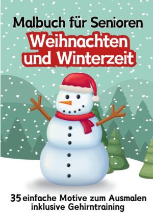 Ein Malbuch für Weihnachten und die Winterzeit besonders für Senioren, Malanfänger, Rentner und Malgruppen. 35 einfache Malseiten mit dicken Linien, durchnummerierten Seiten, großen Motiven sowie Gehirntraining. Fördert Konzentration und Feinmotorik sowie Entspannung. Kurzweilige Malstunden für ältere oder kognitiv eingeschränkte Personen. Eine kreative Geschenkidee für einen lieben Menschen oder eine Seniorengruppe (Gruppenaktivität, Malgruppe, zu Weihnachten, Nikolaus, Neujahr, Geburtstag, als Dankeschön oder Mitbringsel). Weitere Malbücher für Senioren von Hardy Haar erhältlich.