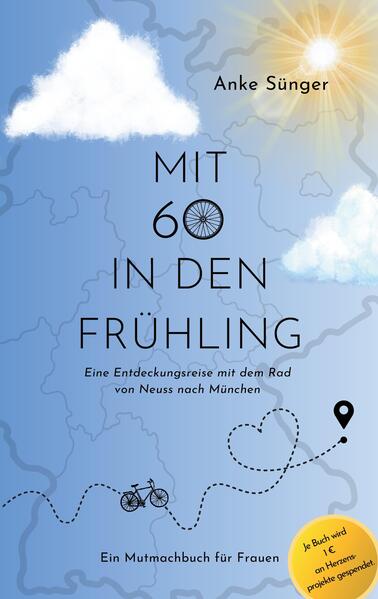 Was für eine irre Idee - eine Tour mit meinem Bio-Rad (also ohne E-Motor) von Neuss nach München, ganz alleine… Diese war vor Jahren in meinem Kopf entstanden und hängengeblieben. Ich wollte mir unbedingt beweisen, dass ich allein zurechtkomme - auch mit Herausforderungen, die nicht alltäglich sind. Die Idee entstand dadurch, dass unser Sohn in München lebt und ich sehr viel Spaß am Radfahren habe. Außerdem wollte ich testen, ob ich es schaffe, mich mit dem einzuschränken, was ich zum täglichen Leben benötige. Ich liebe Win-win-win Situationen und daher beschloss ich, eine Spendenfahrt daraus zu machen. Meine Herzensprojekte waren sehr schnell ausgewählt und so machte es mir noch mehr Freude, für die Kinder in der Welt zu fahren. Dies war auch mein Antrieb, wenn es mal weniger gut lief. Mit diesem Buch sammle ich weiter, das heißt, pro verkauftem Buch wird ein Euro in die Projekte fließen. Ich habe so viele Rückmeldungen bekommen, dass es mutig von mir sei, alleine zu fahren und ich hatte unglaublich viele Angebote von Menschen, die mit mir fahren wollten. Mit diesem Buch möchte ich auch Mut machen. Du kannst alles schaffen, wenn du es unbedingt willst! Da ich auf allen Reisen Tagebuch schreibe, war die Umsetzung in ein Buch relativ einfach. Das Schreiben hat mir so viel Freude bereitet, weil ich dadurch die Reise noch einmal erleben konnte. Ich möchte viele Menschen erreichen, ganz besonders Frauen, die meinen, sie seien zu alt, um Abenteuer zu erleben. Es ist so beglückend, etwas geschafft zu haben, über sich hinauszuwachsen und stolz auf sich zu sein. Nur Mut, fang klein an, überleg dir mal etwas Verrücktes und dann los, unaufhaltsam Richtung Ziel!