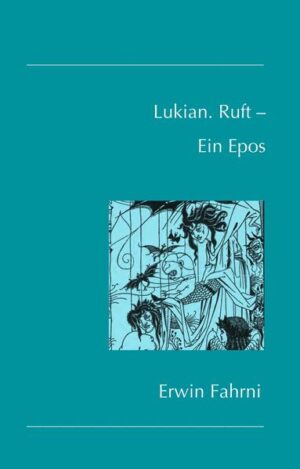 In mindestens zwei seiner Werke beschreibt Lukian von Samosata (geb. um 120 und gest. um 180) Visionen, Bilder und Geschehen, die gewiss keine direkte Entsprechung in den Gegebenheiten des 2. Jahrhunderts finden. Der Mond, Jupiter oder die Sonne sind in Reichweite, mit einem Boot oder den starken Flügeln eines Adlers und eines Geiers erreichbar. Die antiken Texte sind auch nach fast zweitausend Jahren erstaunlich und verwunderlich, keineswegs überholt, und haben Erwin Fahrni zu einer literarischen Auseinandersetzung mit ihnen beflügelt. In "Lukian. Ruft - Ein Epos" vermischen sich die räumlichen und zeitlichen Dimensionen. Der Raum ist grenzenlos, die Zeit steht still oder rast wie verrückt davon. Die einzelnen Texte lösen sich von den Vorlagen, die Handlung ist zwar im ersten und zweiten Buch noch nachvollziehbar (die Lukian-Erzählerfigur geht durch die gleichen Stationen wie in der antiken Storia), die textliche Ordnung hat ein Grundmuster, alles verliert jedoch den roten Faden im dritten Buch, in dem vom epischen Fluss nur einzelne Pfützen übrig bleiben, Geronnenes aus Schriften Lukians und früheren und neueren Texten Erwin Fahrnis, zufällig sechzig. Die beiden Teile zuvor umfassen die gleiche Anzahl an Strophen. So rundet sich das Werk scheinbar - insgesamt dreimal sechzig neunversige Strophen bzw. ungleich geformte Abschnitte