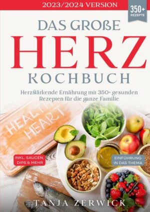 Dieses Herz-Kochbuch ist voll von köstlichen, leicht zuzubereitenden Rezepten! Mit über 350+ Rezepten zur Auswahl, finden Sie in diesem Kochbuch bestimmt das, wonach Sie suchen... Das Herz ist ein komplexes Organ, das kontinuierlich arbeitet, um den Körper mit sauerstoffreichem Blut zu versorgen. Es ist Teil des Herz-Kreislauf-Systems, zu dem auch Arterien, Venen und Kapillaren gehören. Eine der wichtigsten Maßnahmen zur Gesunderhaltung des Herz-Kreislauf-Systems ist eine nährstoffreiche Ernährung mit wenig Lebensmitteln und Getränken, die mit einer schlechten Herzgesundheit und einem erhöhten Risiko für Herz-Kreislauf-Erkrankungen in Verbindung gebracht werden. Tatsächlich deuten Forschungsergebnisse darauf hin, dass die Ernährung der wichtigste Faktor zur Vorbeugung von Todesfällen im Zusammenhang mit Herzerkrankungen ist, die ein Drittel der weltweiten Sterblichkeit ausmachen. Glücklicherweise kann eine herzgesunde Ernährung das Risiko eines herzbedingten Todes deutlich senken und sogar Risikofaktoren für Herzkrankheiten wie Bluthochdruck, hoher Blutzucker und hohe Blutfettwerte umkehren. In diesem Buch erkläre ich, wie sich die Ernährung auf die Herzgesundheit auswirkt, und zeige evidenzbasierte Möglichkeiten auf, das Risiko für Herzkrankheiten zu senken und eine optimale kardiovaskuläre Gesundheit mit einfachen, realistischen Ernährungsumstellungen zu fördern. (mehr Informationen finden Sie im Buch)