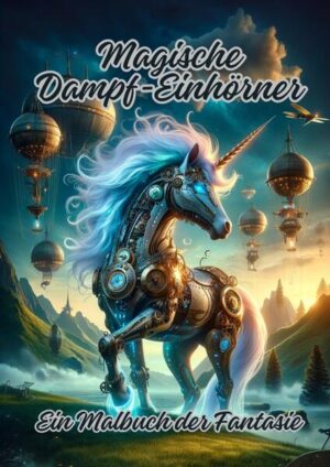 "Magische Dampf- Einhörner: Ein Malbuch der Fantasie" bietet eine faszinierende Fusion von magischen Kreaturen und der industriellen Welt des Steampunks. In diesem Malbuch finden sich detailreiche Illustrationen von Einhörnern, die mit Elementen des Dampfzeitalters und viktorianischen Designs verflochten sind. Es ist eine kreative Einladung, in eine Welt einzutauchen, in der die Grenzen zwischen Mythos und Mechanik auf spielerische und künstlerische Weise verschwimmen.