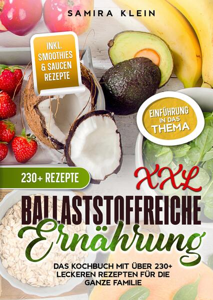 Dieses Kochbuch ist voll von köstlichen, leicht zuzubereitenden Rezepten! Mit über 230+ ballaststoffreichen Rezepten zur Auswahl, finden Sie in diesem Kochbuch bestimmt das, wonach Sie suchen... Ballaststoffe sind ein wichtiger Bestandteil jeder Ernährung. Wenn Sie mehr Ballaststoffe zu sich nehmen möchten, gibt es viele einfache Möglichkeiten, dies zu tun. Hier ist ein Rätsel: Was haben Hafer, Artischocken, Himbeeren und Bohnen gemeinsam? Abgesehen davon, dass sie ein köstlicher Bestandteil einer ausgewogenen Ernährung sind, enthalten sie alle eine Art von Kohlenhydraten, die als Ballaststoffe bekannt sind. Ballaststoffe, oder einfach nur Ballaststoffe, beschreiben die Art von Kohlenhydraten in Lebensmitteln, die unser Körper nicht verdauen kann. Ballaststoffe sind in einer Vielzahl von Obst, Gemüse, Getreide und Samen enthalten, und es gibt zwei Haupttypen: lösliche und unlösliche Ballaststoffe. Der Verzehr von Ballaststoffen ist eine der vielen Möglichkeiten, wie wir unseren Darm ernähren können, aber die Forschung hat gezeigt, dass eine ballaststoffreiche Ernährung noch mehr Vorteile bietet. Im Folgenden gehen wir auf einige dieser Vorteile ein und zeigen Ihnen, wie Sie mehr ballaststoffreiche Lebensmittel auf Ihren Teller und in Ihren Darm bringen können. Was sind Ballaststoffe? Ballaststoffe, umfassen die Teile pflanzlicher Lebensmittel, die der Körper nicht verdauen oder aufnehmen kann. Im Gegensatz zu anderen Nahrungsbestandteilen wie Fetten, Proteinen oder Kohlenhydraten - die der Körper aufspaltet und absorbiert - werden Ballaststoffe vom Körper nicht verdaut. Stattdessen passieren sie relativ unversehrt den Magen, den Dünn- und den Dickdarm und verlassen den Körper. Ballaststoffe werden üblicherweise in lösliche, die sich in Wasser auflösen, und unlösliche, die sich nicht auflösen, eingeteilt. - Lösliche Ballaststoffe. Diese Art von Ballaststoffen löst sich in Wasser auf und bildet ein gelartiges Material. Sie können zur Senkung des Cholesterin- und Blutzuckerspiegels beitragen. Lösliche Ballaststoffe sind in Hafer, Erbsen, Bohnen, Äpfeln, Zitrusfrüchten, Karotten, Gerste und Psyllium enthalten. - Unlösliche Ballaststoffe. Diese Art von Ballaststoffen fördert die Bewegung von Stoffen durch das Verdauungssystem und erhöht das Volumen des Stuhls, so dass sie für Menschen, die mit Verstopfung oder unregelmäßigem Stuhlgang zu kämpfen haben, von Nutzen sein können. Vollkornmehl, Weizenkleie, Nüsse, Bohnen und Gemüse, wie Blumenkohl, grüne Bohnen und Kartoffeln, sind gute Quellen für unlösliche Ballaststoffe. (mehr Informationen finden Sie im Buch)