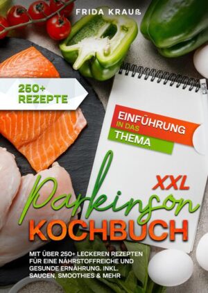 Dieses Parkinson-Kochbuch ist voll von köstlichen, leicht zuzubereitenden Rezepten! Mit über 250+ Rezepten zur Auswahl, finden Sie in diesem Kochbuch bestimmt das, wonach Sie suchen... Die Parkinson-Krankheit… …ist eine Krankheit, die den Teil des Gehirns beeinträchtigt, der die Bewegungen des Körpers steuert. Die Krankheit kann sich so langsam entwickeln, dass man sie zunächst gar nicht bemerkt. Doch mit der Zeit kann sich ein leichtes Zittern in der Hand auf Ihr Gehen, Sprechen, Schlafen und Denken auswirken. Es ist wahrscheinlicher, dass Sie es im Alter von 60 Jahren und älter bekommen. Es ist auch möglich, dass die Krankheit in jüngeren Jahren beginnt, aber das kommt nicht so häufig vor. Es gibt keine Heilung für die Parkinson-Krankheit, aber Sie können sich behandeln lassen und Unterstützung bei der Bewältigung der Symptome erhalten. Wie wirkt sich Parkinson auf den Körper aus? Die verräterischen Symptome haben alle mit der Art und Weise zu tun, wie Sie sich bewegen. Sie bemerken normalerweise Probleme wie: Steife Muskeln. Das kann an fast jedem Teil des Körpers auftreten. Ärzte verwechseln Parkinson im Frühstadium manchmal mit Arthritis. Langsame Bewegungen. Sie werden feststellen, dass selbst einfache Handlungen wie das Zuknöpfen eines Hemdes viel länger dauern als gewöhnlich. Zittern. Ihre Hände, Arme, Beine, Lippen, Kiefer oder Zunge zittern, wenn Sie sie nicht benutzen. Geh- und Gleichgewichtsprobleme. Sie bemerken vielleicht, dass Ihre Arme beim Gehen nicht mehr so frei schwingen. Oder Sie können keine großen Schritte mehr machen und müssen stattdessen schlurfen. Die Parkinson-Krankheit kann auch eine Reihe anderer Probleme verursachen, von Depressionen über Blasenprobleme bis hin zu unrealistischen Träumen. Die Rolle der Ernährung bei der Parkinson-Krankheit Da es keine Heilung für Parkinson gibt und die Medikamente, die zur Behandlung der Symptome verschrieben werden, manchmal starke Nebenwirkungen haben, sind manche Menschen an alternativen Heilmethoden interessiert. Auch wenn die Ernährung Parkinson nicht heilen kann, deuten erste Forschungsergebnisse darauf hin, dass bestimmte Ernährungsumstellungen die Symptome bei einigen Menschen lindern können. Da die Krankheit eng mit einem Mangel an Dopaminzellen im Körper zusammenhängt, suchen Forscher nach Möglichkeiten, Dopamin auf natürliche Weise über die Ernährung zu erhöhen. Außerdem können sich sekundäre Symptome der Parkinson-Krankheit wie Demenz und Verwirrtheit durch Änderungen der Lebensweise wie Ernährung und Bewegung verbessern. Lebensmittel mit einem hohen Gehalt an Antioxidantien können auch dazu beitragen, den oxidativen Stress im Gehirn zu verringern, der für einen Teil des geistigen Abbaus bei Parkinson verantwortlich sein kann. Außerdem können Sie möglicherweise Verstopfung - ein weiteres mögliches Symptom - mit Ballaststoffpräparaten und Probiotika lindern, obwohl die Forschungsergebnisse uneinheitlich sind. Schließlich kann die Einnahme von Magnesium Muskelkrämpfe lindern, die bei Parkinson auftreten können, auch wenn es keine unterstützende Forschung gibt. Dennoch wird angenommen, dass niedrige Werte dieses Minerals zur Entwicklung von Parkinson beitragen, so dass Magnesium weiterhin wichtig ist. Insgesamt ist weitere Forschung erforderlich. (mehr Informationen finden Sie im Buch)