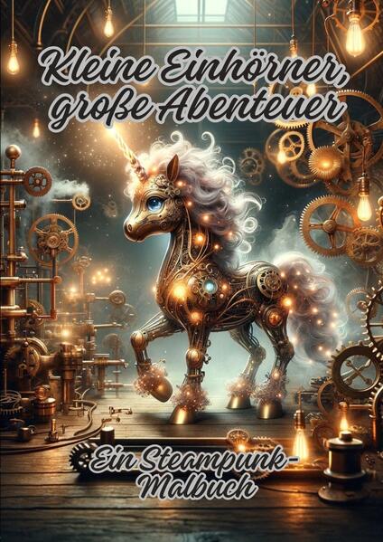 "Kleine Einhörner, große Abenteuer: Ein Steampunk- Malbuch" lädt die Leser ein, in eine Welt einzutauchen, in der die Magie von Einhörnern auf die Erfindungskraft des Steampunk trifft. Dieses Malbuch erzählt die Geschichten von mutigen kleinen Einhörnern, die sich auf große Abenteuer begeben, durch dampfbetriebene Städte reisen, geheimnisvolle Fabriken erkunden und den Himmel mit Luftschiffen erobern. Jede Seite ist gefüllt mit detailreichen Illustrationen, die zum Ausmalen und Träumen anregen, während sie die Einhörner auf ihren spannenden Reisen durch diese fantasievolle Steampunk- Welt begleiten.