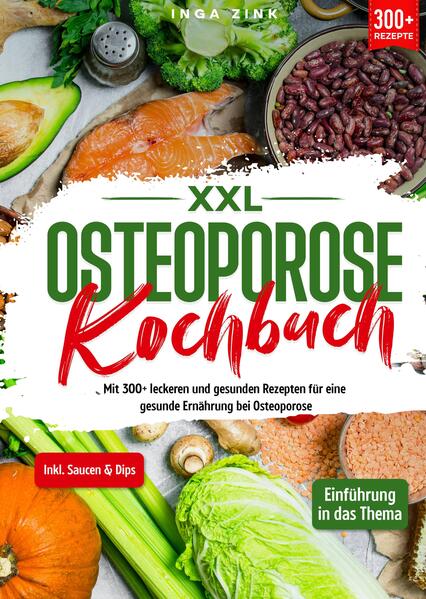 Dieses Osteoporose-Kochbuch ist voll von köstlichen, leicht zuzubereitenden Rezepten! Mit über 300+ Rezepten zur Auswahl, finden Sie in diesem Kochbuch bestimmt das, wonach Sie suchen... Die Knochen spielen im Körper viele Rollen - sie sorgen für die Struktur, schützen die Organe, verankern die Muskeln und speichern Kalzium. Es ist zwar wichtig, in der Kindheit und Jugend starke und gesunde Knochen aufzubauen, aber auch im Erwachsenenalter können Sie Maßnahmen ergreifen, um Ihre Knochengesundheit zu schützen. Warum ist die Gesundheit der Knochen so wichtig? Ihre Knochen verändern sich ständig - es werden neue Knochen gebildet und alte abgebaut. Wenn Sie jung sind, bildet Ihr Körper schneller neue Knochen, als er alte abbaut, und Ihre Knochenmasse nimmt zu. Die meisten Menschen erreichen ihre maximale Knochenmasse im Alter von 30 Jahren. Danach setzt sich der Knochenumbau fort, aber Sie verlieren etwas mehr Knochenmasse als Sie gewinnen. Wie wahrscheinlich es ist, dass Sie an Osteoporose erkranken - eine Erkrankung, bei der die Knochen schwach und brüchig werden -, hängt davon ab, wie viel Knochenmasse Sie bis zum Alter von 30 Jahren erreichen und wie schnell Sie sie danach verlieren. Was ist Osteoporose? Osteoporose ist eine Krankheit, die Ihre Knochen schwächt. Sie macht die Knochen dünner und weniger dicht als sie sein sollten. Menschen mit Osteoporose haben ein viel höheres Risiko für Knochenbrüche. Normalerweise sind Ihre Knochen dicht und stark genug, um Ihr Gewicht zu tragen und die meisten Stöße zu absorbieren. Mit zunehmendem Alter verlieren Ihre Knochen auf natürliche Weise einen Teil ihrer Dichte und ihre Fähigkeit, sich selbst zu regenerieren (umzubauen). Wenn Sie an Osteoporose erkrankt sind, sind Ihre Knochen viel zerbrechlicher und schwächer, als sie sein sollten. Die meisten Menschen wissen nicht, dass sie an Osteoporose leiden, bis sie sich einen Knochen brechen. Osteoporose kann die Bruchanfälligkeit jedes einzelnen Knochens erhöhen, am häufigsten sind jedoch folgende Knochen betroffen: •Hüften (Hüftfrakturen) •Handgelenke •Wirbelsäule (gebrochene Wirbel) Je früher ein medizinischer Betreuer Osteoporose diagnostiziert, desto geringer ist die Wahrscheinlichkeit, dass Sie Knochenbrüche erleiden. Bitten Sie Ihren Arzt um eine Überprüfung Ihrer Knochendichte, insbesondere wenn Sie über 65 Jahre alt sind, nach dem 50. Lebensjahr einen Knochenbruch erlitten haben oder jemand in Ihrer Familie an Osteoporose leidet. Symptome und Ursachen Was sind Osteoporose-Symptome? Osteoporose hat keine Symptome wie viele andere Krankheiten. Deshalb wird sie von den Ärzten manchmal als stille Krankheit bezeichnet. Sie spüren oder bemerken nichts, was darauf hinweist, dass Sie an Osteoporose leiden könnten. Sie werden keine Kopfschmerzen, kein Fieber und keine Magenschmerzen haben, die Sie wissen lassen, dass etwas in Ihrem Körper nicht stimmt. Das häufigste "Symptom" ist ein plötzlicher Knochenbruch, vor allem nach einem kleinen Sturz oder Unfall, der Sie normalerweise nicht verletzen würde. Auch wenn Osteoporose keine direkten Symptome verursacht, können Sie einige Veränderungen an Ihrem Körper feststellen, die darauf hindeuten, dass Ihre Knochen an Stärke oder Dichte verlieren. Diese Warnzeichen für Osteoporose können sein: •Sie verlieren einen Zentimeter oder mehr an Körpergröße. •Veränderungen in Ihrer natürlichen Körperhaltung (Sie bücken sich mehr oder beugen sich nach vorne). •Kurzatmigkeit (wenn die Bandscheiben in der Wirbelsäule so stark zusammengedrückt sind, dass Ihre Lungenkapazität eingeschränkt ist). •Schmerzen im unteren Rücken (Schmerzen in der Lendenwirbelsäule). Es kann schwierig sein, Veränderungen in Ihrem eigenen körperlichen Erscheinungsbild zu bemerken. Angehörige bemerken eher Veränderungen an Ihrem Körper (insbesondere an Ihrer Körpergröße oder Haltung). (mehr Informationen finden Sie im Buch)