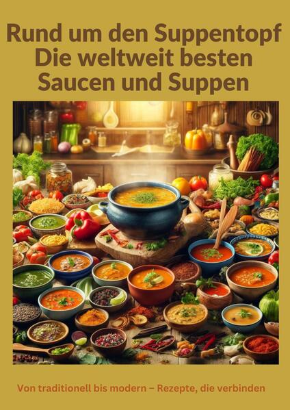 Rund um den Suppentopf: Die weltweit besten Saucen und Suppen - Eine globale Rezeptsammlung für traditionelle und moderne Küche" ist mehr als nur ein Kochbuch. Es ist eine Einladung, die Welt durch ihre Geschmäcker zu entdecken und die Kunst des Kochens zu zelebrieren. Dieses Buch führt Sie auf eine kulinarische Reise, die von den tiefen Aromen traditioneller Suppen bis hin zu den innovativen Nuancen moderner Saucen reicht. Entdecken Sie eine sorgfältig kuratierte Sammlung von Rezepten, die die kulinarische Vielfalt und den Reichtum verschiedener Kulturen einfängt. Jedes Rezept ist nicht nur eine Anleitung zum Kochen, sondern auch ein Fenster in die Kultur, aus der es stammt. Von der wärmenden Thai-Currysuppe bis zur raffinierten französischen Béchamelsauce, dieses Buch bietet etwas für jeden Geschmack. Neben den Rezepten bietet das Buch auch Geschichten und Hintergrundinformationen zu den Gerichten, Tipps zur Zubereitung und Vorschläge zur Anpassung an lokale Zutaten. Egal, ob Sie ein erfahrener Koch oder ein neugieriger Anfänger sind, dieses Buch wird Ihre Kochkünste bereichern und Ihren kulinarischen Horizont erweitern. Machen Sie sich bereit, Ihre Küche in einen Schmelztiegel globaler Aromen zu verwandeln und die verbindende Kraft des Essens zu erleben. "Rund um den Suppentopf" ist mehr als ein Kochbuch - es ist eine Ode an die universelle Sprache des Geschmacks.