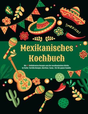 MEXIKO KOCHBUCH- Mit 60 Rezepten. Suchen Sie mexikanische Rezepte, die wirklich lecker schmecken? Ich möchte behaupten, dass der wichtigste Teil der mexikanischen Kultur die Küche ist. Die Menschen sind sehr stolz auf ihre Küche und wissen ihre lieben Klassiker und dessen Besonderheiten sehr zu schätzen. Ich hoffe das ich Ihnen einen Einblick in die mexikanische Küche und deren Entstehung geben kann und Sie Lust dazu bekommen das ein oder andere Gericht oder Menü aus diesem Kochbuch zuzubereiten. Verwöhnen Sie mit diesen leckeren Mahlzeiten doch Ihre liebsten, oder laden Sie Sie zu einem mexikanischen Dinner ein! Ich wünsche Ihnen viel Spaß bei der Zubereitung und einen Guten Appetit! Hier finden Sie 60 abwechslungsreiche Rezepte. Leicht Nachzukochen! Auf diese leckeren Rezepte können Sie sich freuen: ★ Tacos ★ Fajitas ★ Quesadillas ★ Burritos ★ Tortillas ★ Chimichango ★ süße Nachspeisen ★ und vieles mehr..... Mein Bonus: ★ Buch mit Buntdruck! ★ Lecker und einfach…