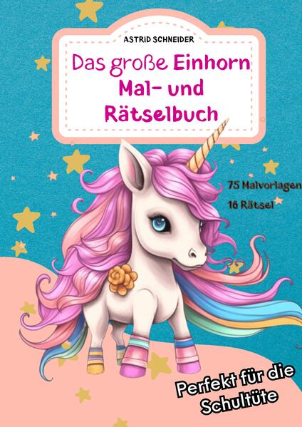 Das perfekte Geschenk zur Einschulung, für die Schultüte. Ideal für Erstklässler und Einhorn- Fans! Die spannende Einschulung rückt immer näher! Doch trotz des aufregenden Meilensteins verspüren viele Kinder gleichzeitig Nervosität, Druck und Ängste vor dem Unbekannten. - - - >Sorgst du dich, dass dein Kind dem Druck nicht Stand hält und es im Unterricht nicht hinterherkommt? Öffne deinem Kind die Tür zu einer spielerischen, kreativen und unterhaltsamen Lernerfahrung mit unserem Malund Rätselbuch und schenke ihm Leichtigkeit! Unser Malbuch wurde von der bekannten Autorin und Fachberaterin für hochsensible Kinder Astrid Schneider gemeinsam mit Pädagogen entwickelt. Es enthält kreative und wirksame Methoden, und trägt zur Förderung von Fähigkeiten bei, sodass dein Liebling perfekt auf die Schule vorbereitet wird. Als fürsorglicher Elternteil möchtest du natürlich das Beste für dein Kind, vor allem in Bezug auf seine schulische Entwicklung. Unser Buch bietet nicht nur eine magische Unterhaltung, sondern auch eine solide pädagogische Grundlage, damit dein kleiner Schatz sein volles Potenzial entfalten kann. Weil dir die Entwicklung deines Kindes am Herzen liegt.......Das darfst du von unserem Malbuch erwarten: 79x einzigartige Malfreude: Die zauberhaften, groß gedruckten Seiten in diesem Malund Rätselbuch werden für stundenlange Entspannung und Kreativität sorgen. - Perfekte Vorbereitung: Zahlreiche Einhörner stehen zum Ausmalen bereit und begleiten dein Kind beim „Abenteuer Schule". Gemeinsam stark, lautet unsere Mission. Dein Kind darf eine positive Erfahrung mit dem Lernen machen und sich auf den Schulstart freuen. - Förderung von Fähigkeiten: Durch das Ausmalen von Bildern kann dein Kind seine Feinmotorik verbessern und die Ausdauer fördern. Rätsel und Labyrinthe unterstützen das logische Denken und die Problemlösungsfähigkeiten. - Pädagogisch wertvoller Inhalt: Von Pädagogen entwickelt und entspricht den spezifischen Bedürfnissen und Lernzielen von Kindern. - Gezieltes Lernen durch Spielen: Dein Kind wird während des Malens seine Fantasie und Kreativität entfalten können. Zudem wird es mit den auserwählten Rätseln spielerisch Lernspaß erfahren.