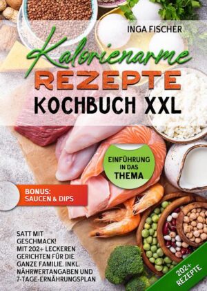 Dieses Rezeptbuch ist voll von köstlichen, leicht zuzubereitenden Rezepten! Mit über 202+ Gerichten zur Auswahl, finden Sie in diesem Kochbuch bestimmt das, wonach Sie suchen... Eine kalorienarme Diät ist ein strukturierter Ernährungsplan, der die tägliche Kalorienzufuhr einschränkt, in der Regel zum Zweck der Gewichtsabnahme. Bei einer kalorienarmen Diät werden in der Regel etwa 1.200 bis 1.500 Kalorien pro Tag zu sich genommen, wodurch ein Kaloriendefizit entsteht, das zu einer Gewichtsabnahme führen kann. Eine kalorienreduzierte Diät kann wirksam sein, erfordert aber viel Disziplin, damit sie funktioniert und sicher ist. Idealerweise sollten Sie sich von einem Ernährungsberater oder einem Arzt beraten lassen, damit Sie Ihre Kalorienzufuhr nicht zu sehr einschränken und nicht auf wichtige Nährstoffe verzichten müssen. Was können Sie essen? Es gibt zwar nicht die eine offizielle kalorienarme Diät, aber Ernährungsexperten sagen, dass Sie für einen nachhaltigen Ernährungsplan gesunde, vollwertige Lebensmittel wählen sollten, die von Natur aus wenig Kalorien enthalten. Sie haben die Freiheit, Ihre Kalorien zu verbrauchen, wann immer es Ihnen passt, aber Sie werden vielleicht feststellen, dass es einfacher ist, einen kalorienarmen Plan einzuhalten, wenn Sie Ihre Aufnahme über den Tag verteilen. Kalorienarme Diäten erfordern das Zählen von Kalorien. Um Kalorien zu zählen, müssen Sie wissen, wie viel Sie bei jeder Mahlzeit zu sich nehmen. Befürworter kalorienarmer Diäten empfehlen oft, mit einer Küchenwaage und Messbechern zu beginnen, um alle Portionen abzumessen, zumindest so lange, bis Sie sich mit dem visuellen Abschätzen Ihrer Portionen vertraut gemacht haben. Denken Sie daran, dass Ihre Getränke Kalorien enthalten können, also müssen Sie messen und zählen, was Sie trinken. Sie erhöhen Ihre Erfolgschancen, wenn Sie über alle Lebensmittel, die Sie essen, Buch führen. Führen Sie Ihr Ernährungstagebuch in einem Notizbuch oder mit einer Kalorienzähler-App wie MyFitnessPal oder einer App, die in einem Fitnessmonitor wie Fitbit enthalten ist. Food-Tracker führen ein tägliches Protokoll über Ihre Kalorien und bewerten auch den Nährwert Ihrer Nahrung. Ein Ernährungstagebuch ermöglicht es Ihnen, Gewohnheiten zu erkennen, die die Gewichtsabnahme behindern könnten, wie z. B. Essen als Trostpflaster oder als Belohnung zu verwenden. Was Sie wissen müssen Bevor Sie mit einer kalorienreduzierten Diät beginnen, sollten Sie sich auf jeden Fall körperlich untersuchen lassen, vor allem, wenn Sie gesundheitliche Probleme wie Bluthochdruck oder einen hohen Cholesterinspiegel haben. Es ist auch wichtig, dass Sie sich über eine eventuelle Essstörung im Klaren sind (und sich helfen lassen). Diese Probleme können mit einem eingetragenen Ernährungsberater oder einem qualifizierten Therapeuten erforscht und angegangen werden. Es wird auch empfohlen, dass Sie Ihre Körperzusammensetzung messen und Ihre Ziele festlegen. Sie können zum Beispiel Ihren Taillenumfang ermitteln und diesen als Messwert neben dem Gewicht verwenden, um Ihre Fortschritte aufzuzeigen. Als Nächstes bestimmen Sie Ihren täglichen Kalorienbedarf. Dieser Schritt ist für jeden anders und wird sich im Laufe der Zeit sogar für Sie ändern. Ein Ansatz besteht darin, zu ermitteln, wie viele Kalorien Sie pro Tag benötigen, um Ihr aktuelles Gewicht zu halten, und diese Zahl dann um 100 bis 500 Kalorien zu reduzieren. (mehr Tipps finden Sie im Buch)